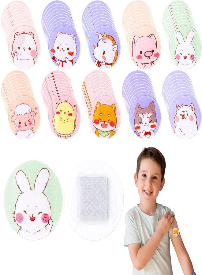APLZGMG 120Pcs Kids Bandages 10 Styles Cute Cartoon Bandaids,0.9In Round Vaccination Bandage, Kids Bandaids for Small Wounds, Pimples, Vaccination and Blisters - Image 1